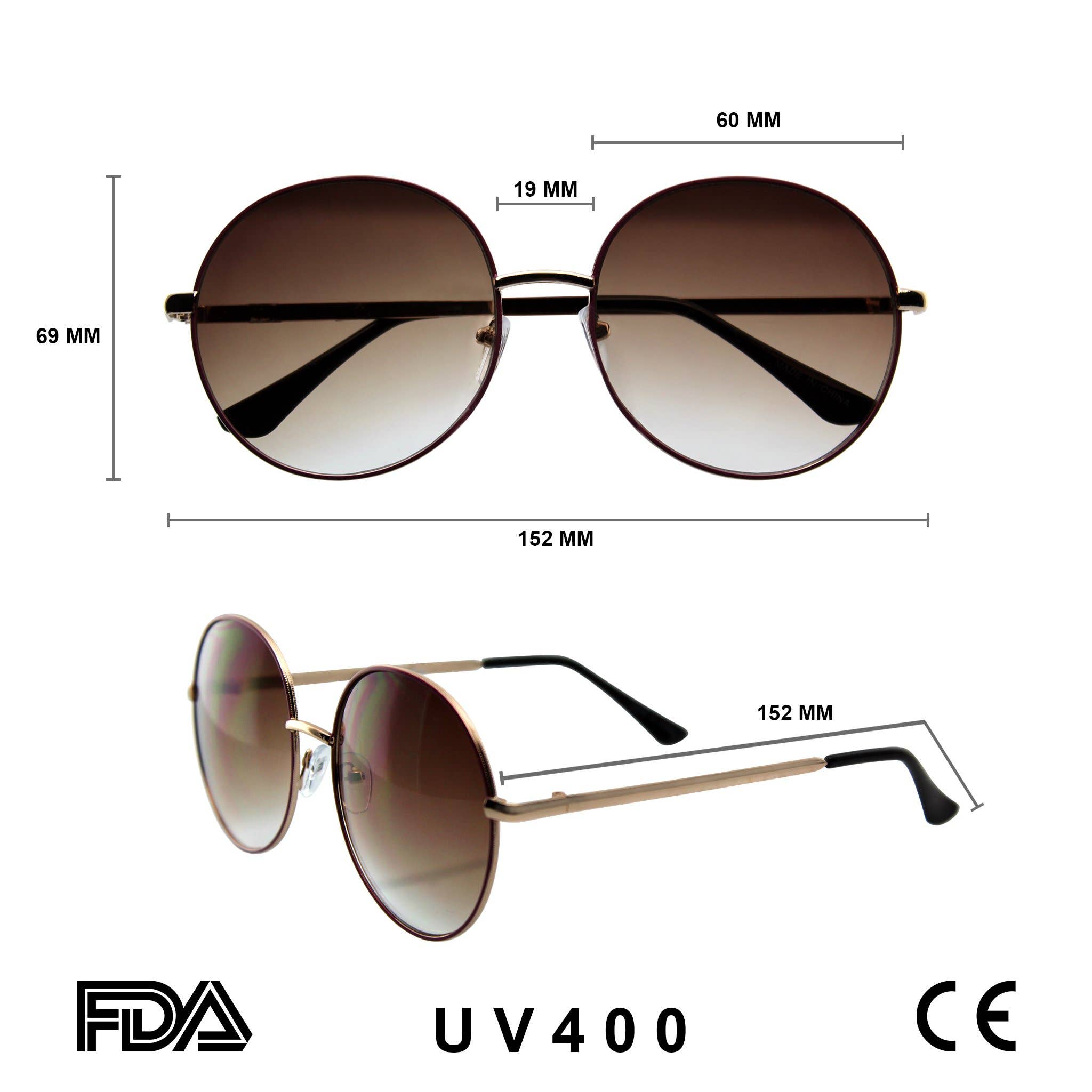 Emblem Eyewear - Venta al por mayor Gafas de sol - Mujer - Gafas de sol para mujer Super Redondo Oversize Metal Grande2