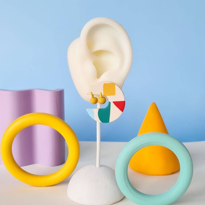 Mono - Wholesale Dangle Earrings - colorful patterned handmade clay earrings in 19 varieties17