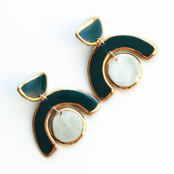 Unieke porseleinen oorbellen voor wholesale door Rozenthal Ceramics SIA