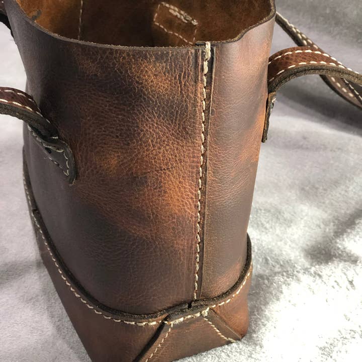 NDesigns Leather - Wholesale Tote Bag - Women's - "Little Mia" Leather Purse - Brown Leather4