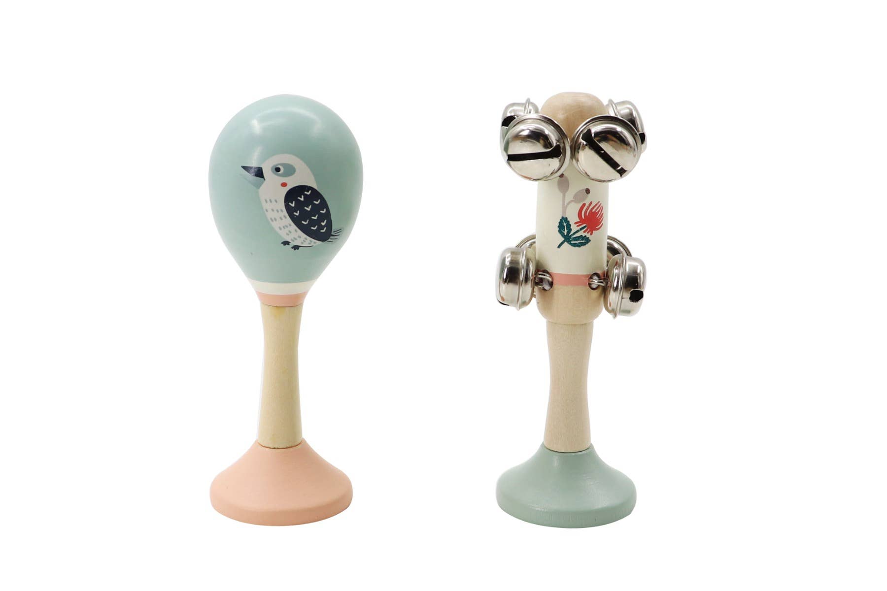 ToysLink - Wholesale Musical Toy - Kids & Baby - Wooden Kookaburra Maraca & Waratah Jingle Stick Musical Set0