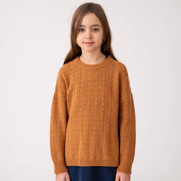 Lace Sweater ochre for wholesale by Matona