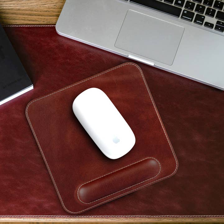 Londo – Tapete de rato por atacado – Londo Top Grain Mouse Pele com Descanso de Pulso