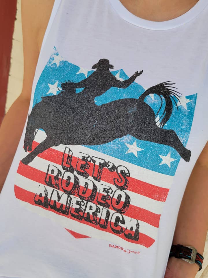 Let's Rodeo America Graphic T-Shirt for wholesale by Ranch Swag