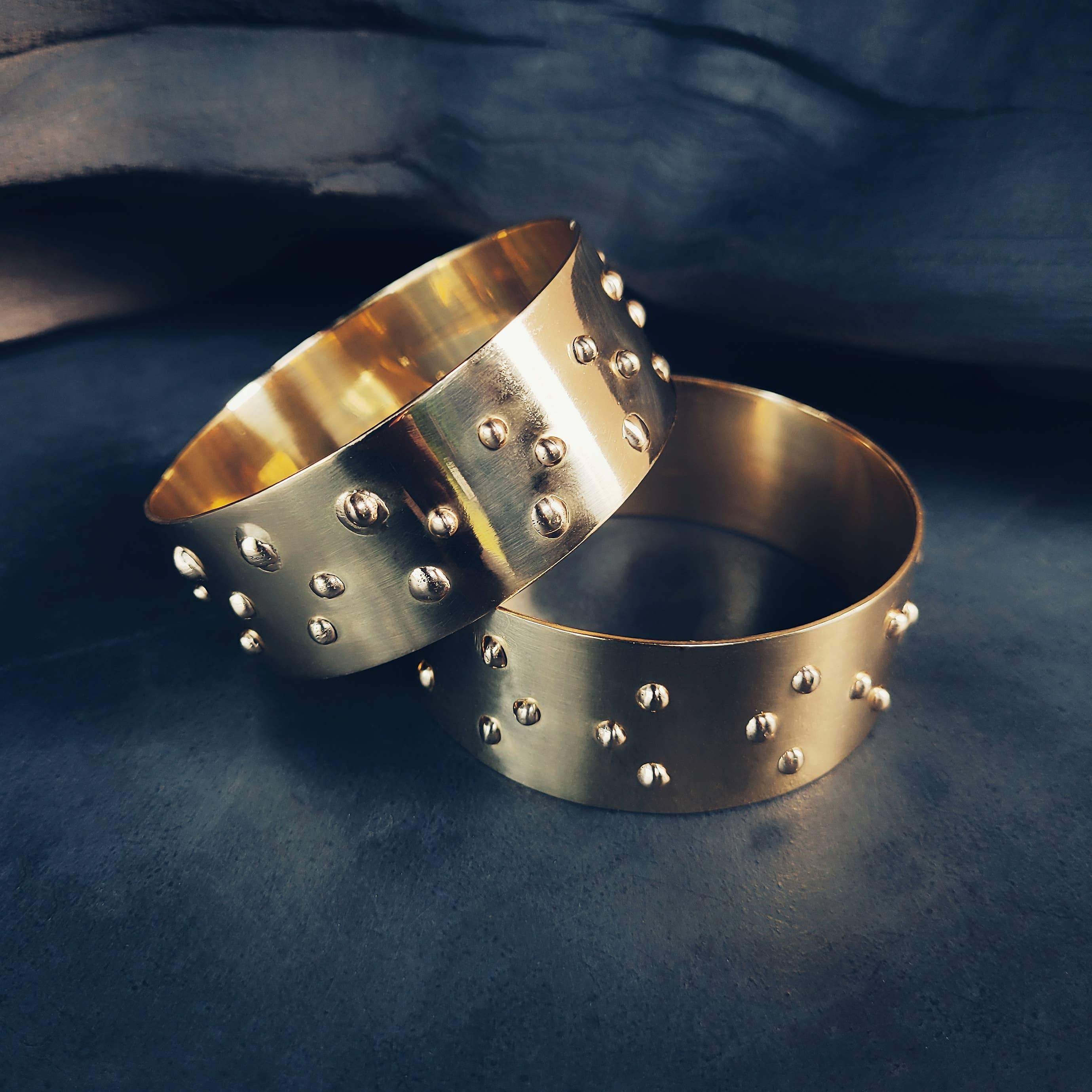 Bisjoux - Wholesale Bangle Bracelet - Brass surf droplet bangle bracelet hand soldered1