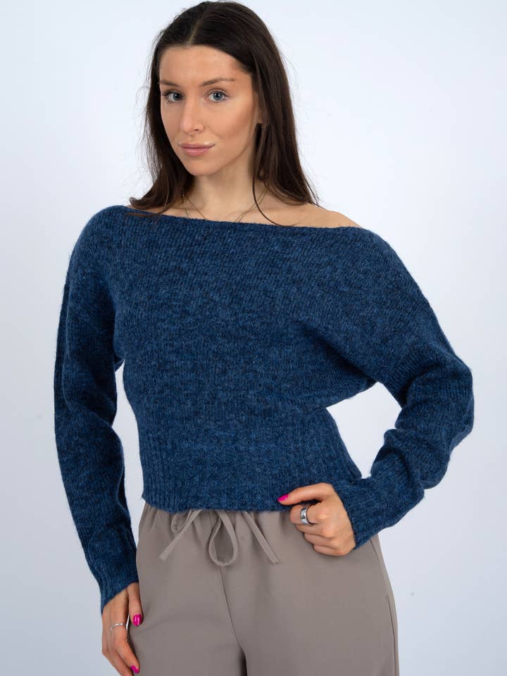 Winslet Langarm-Pullover mit U-Boot-Ausschnitt für den Großhandel von RD Style