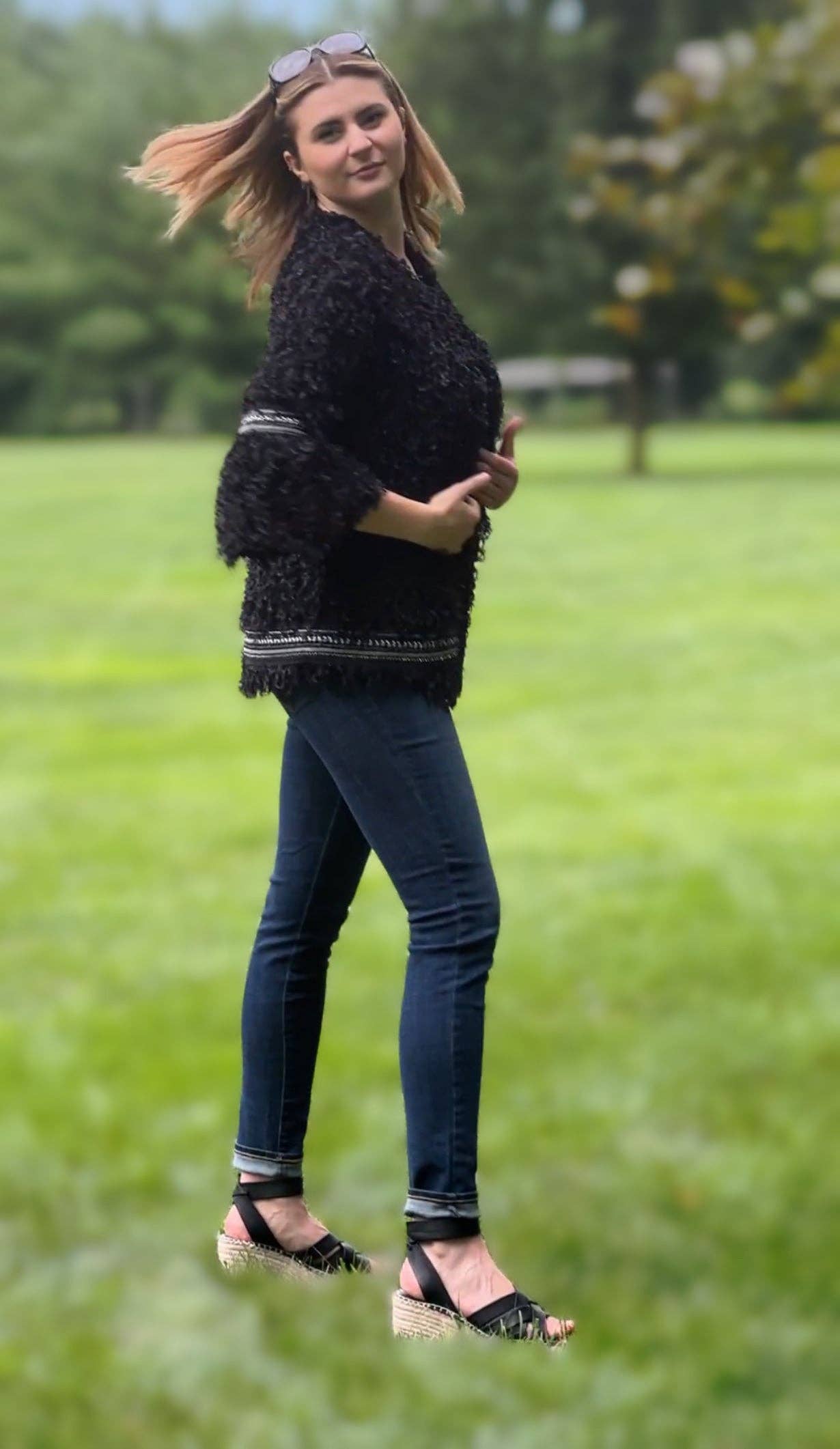 Black Shaggy Fur Jacket for wholesale on Faire7
