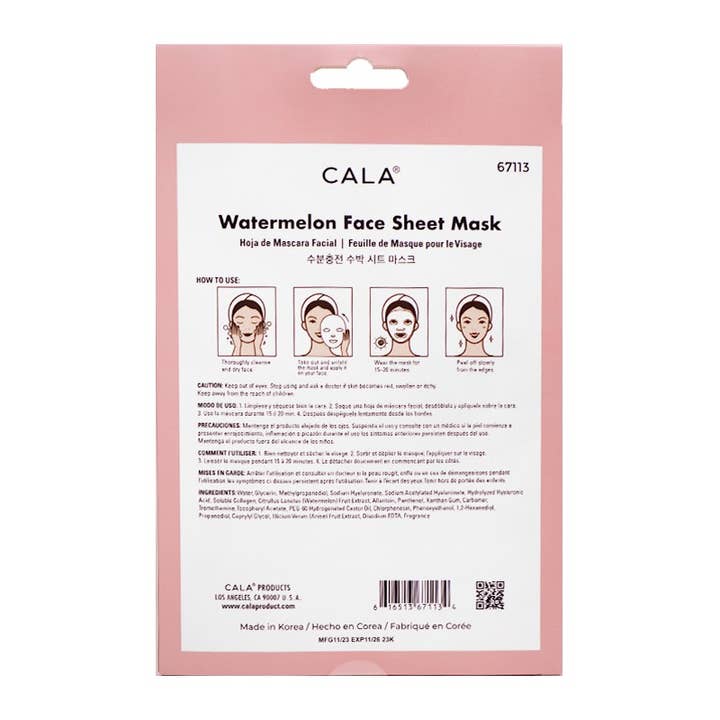 PINEAPPLE Beauty - Wholesale Skincare Face Mask - CALA 67113 Watermelon 5 Sheet Face Mask - 6 pcs
