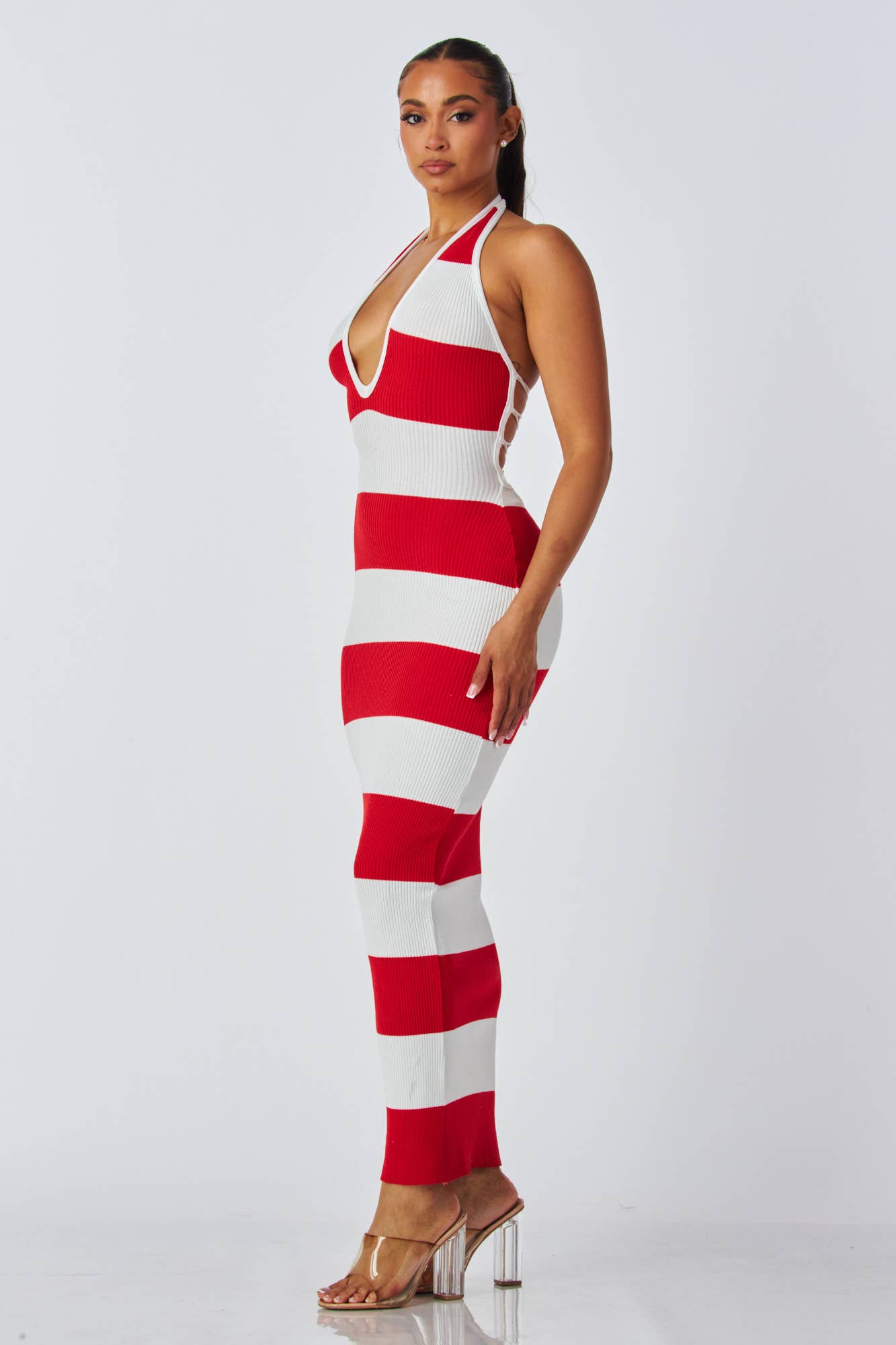 5besties inc - Wholesale Dress - Women's - BOLD STRIPE KNIT MAXI DRESS5