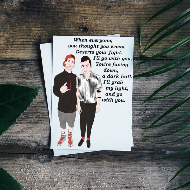 Twenty One Pilots Greeting Card for wholesale by Geeked Out Greetings