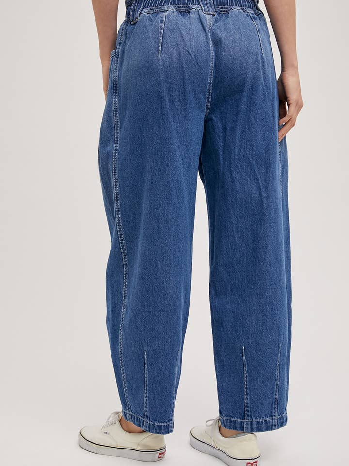 Bluivy - Wholesale Jeans - Women's - DENIM BARREL LOW-RISE CORDE DRAWSTRING PULL-ON JEANS14