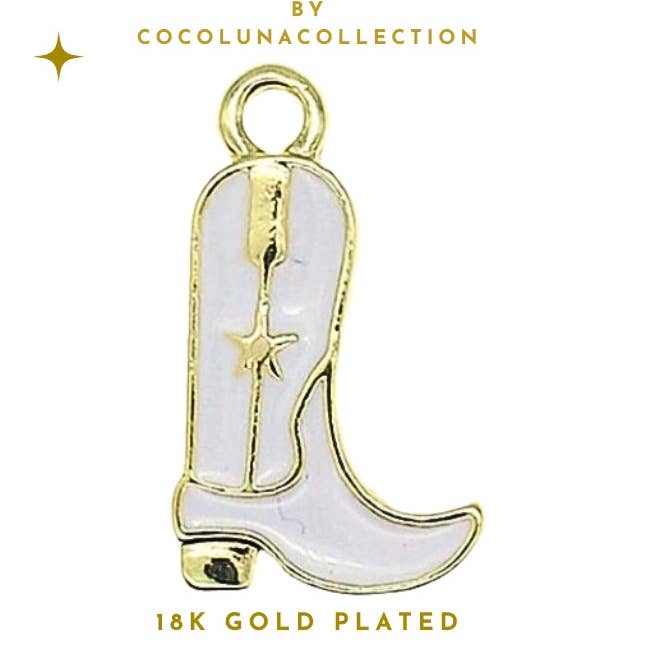 White Cowboy Boot | Charms for wholesale by Coco Luna Collection