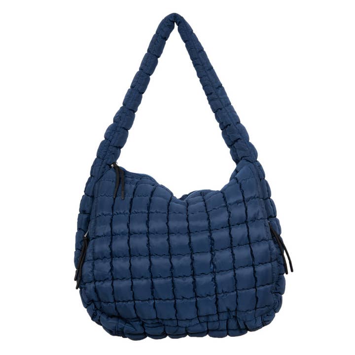 Navy Oversized Quilted Hobo Tote Bag for Women for wholesale on Faire