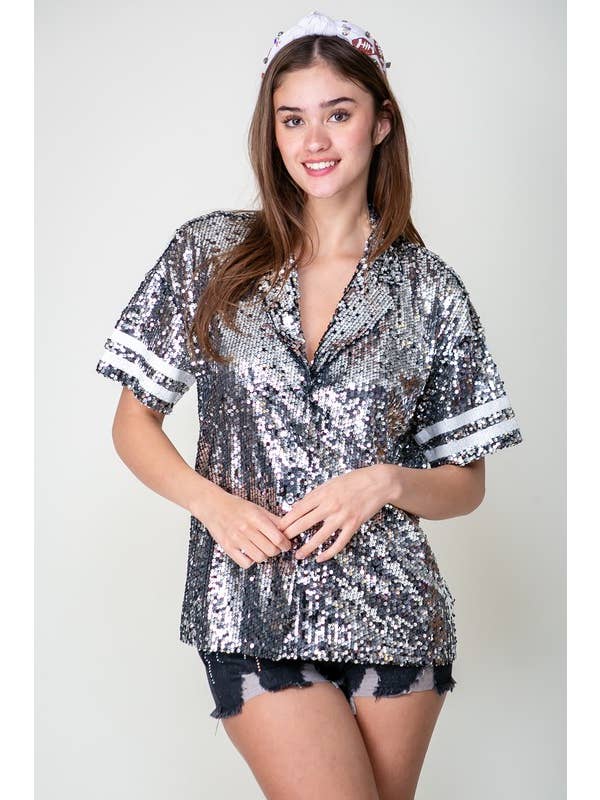 Lemon Tree - Wholesale Blouse - Women's - Game day sequin blouse5