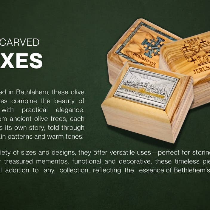 Holyland Artisans - Wholesale Jewelry Box/Organizer - Olive Wood Box_ Plain Large Rectangular4