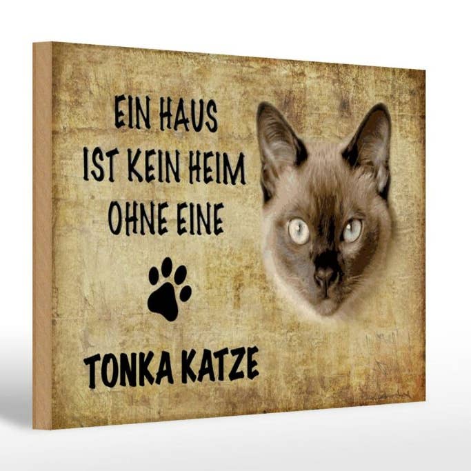 Wooden sign saying 30x20 cm Tonka cat without no home decoration sign wooden sign for wholesale by Femer