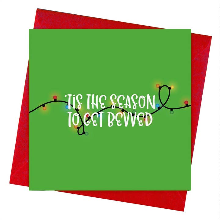 Biglietto di Natale This The Season to Get Bevved per la vendita all'ingrosso da parte di Hi Society