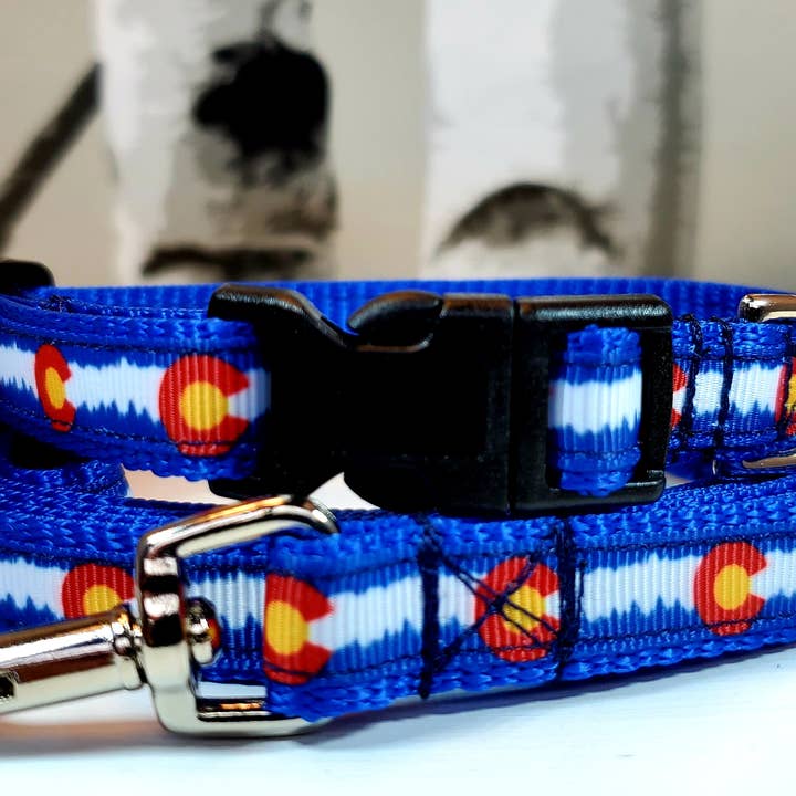 1/2" Blue Colorado Dog Collar or Leash for wholesale by Rocky Mountain Hound