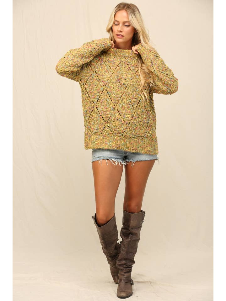 Moss Colorfully Speckled Sweater for wholesale on Faire5