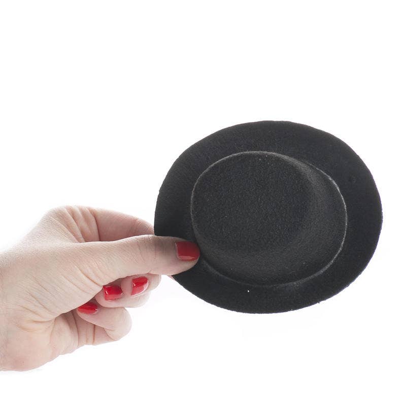 Factory Direct Craft - Wholesale Doll Clothing - Kids - Black Flocked Top Hat - Select Size 1