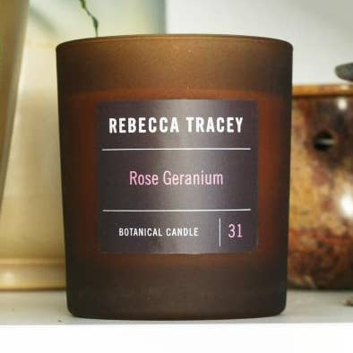 Rose Geranium Kerze für den Großhandel von Rebecca Tracey