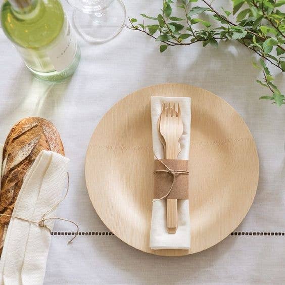 Fiorirà un giardino - Wholesale Dinner plate - Natural Biodegradable Bamboo Plate D17.5 Cm2