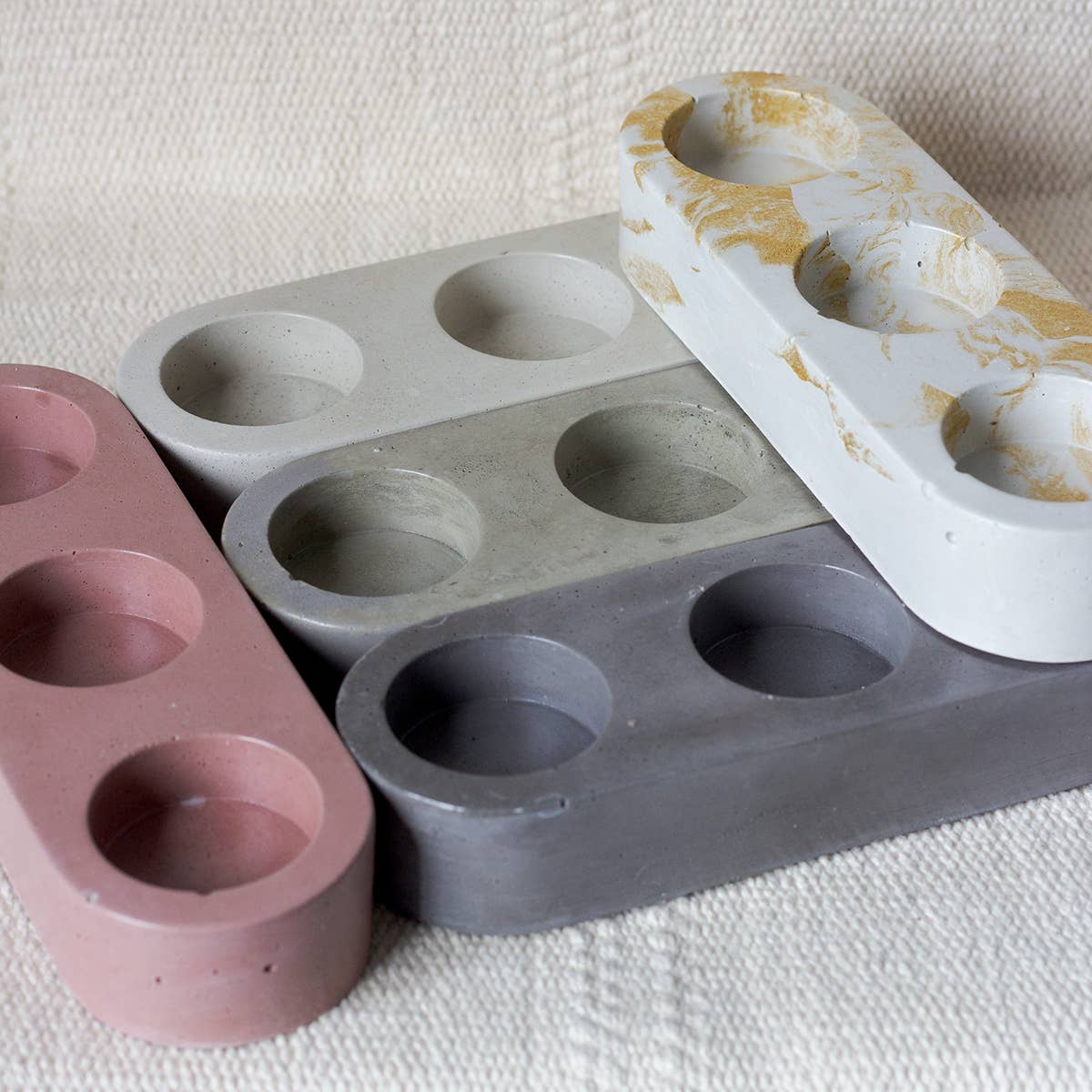 Moderniche - Wholesale Candle Holder - 3 Hole - Concrete Tealight Holder | Table Top Decor9
