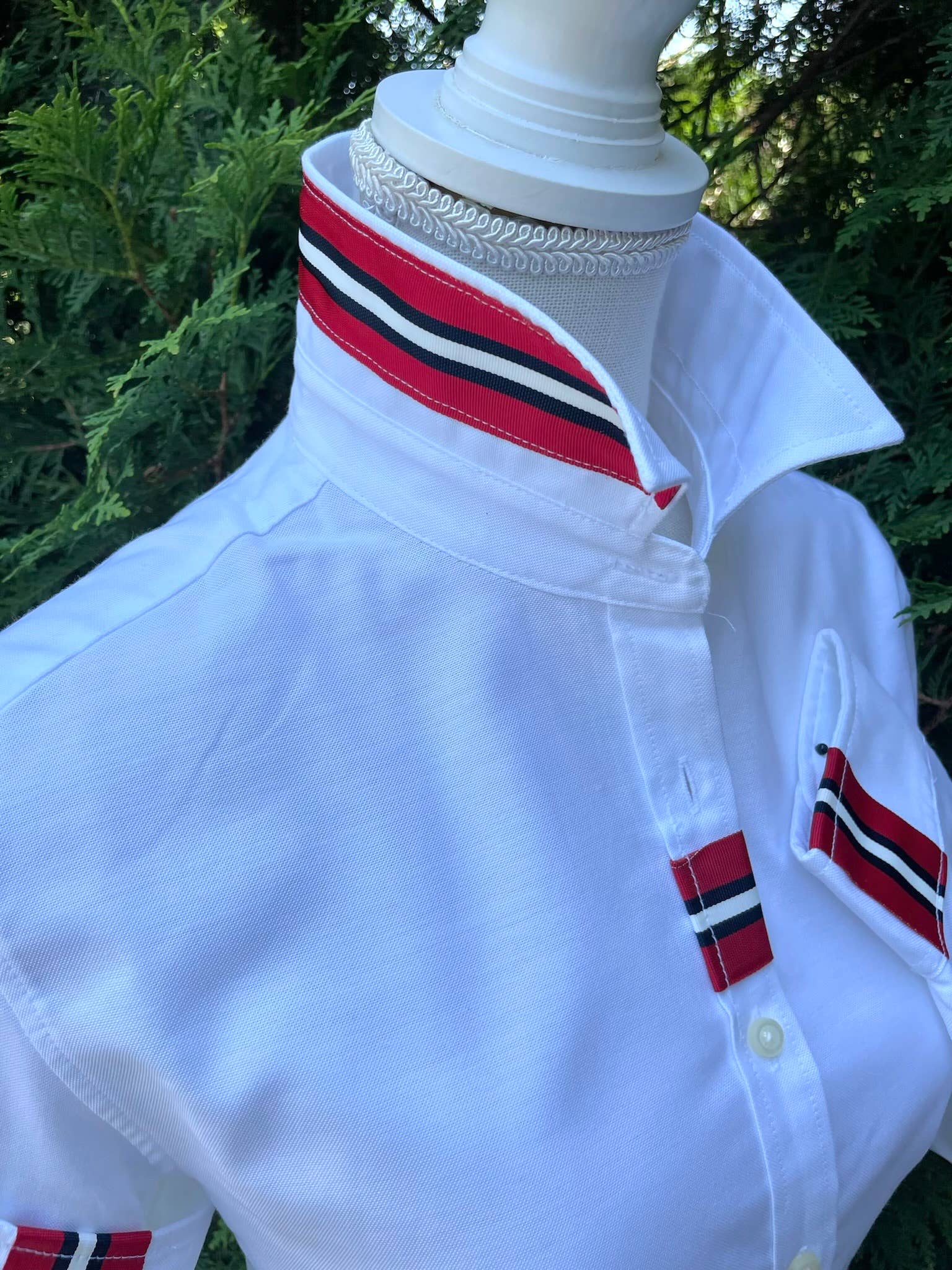 Casie 2 - White Ox w/Red, White & Black  Stripe Ribbon for wholesale on Faire4