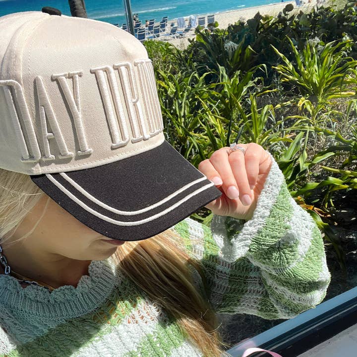 KENZKUSTOMZ - Wholesale Trucker Hat - Women's - Day Drinking - Black Vintage Trucker Hat