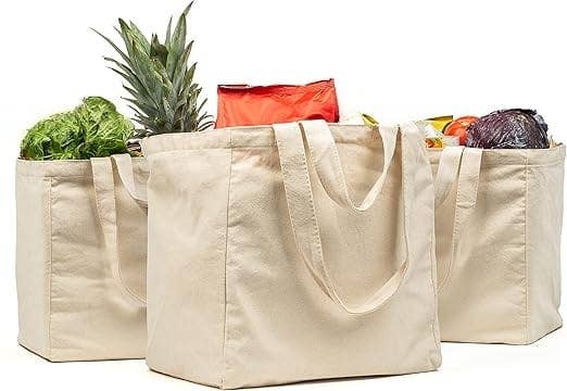 Alo Organic International - Wholesale Grocery/Shopping Bag - Customizable Canvas Shopping Unisex Tote Bag with Sleeves