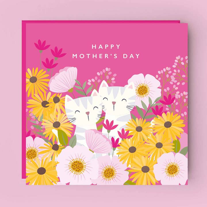 Floral Cats Mother's Day Card | Cat Mother's Day for wholesale by Klara Hawkins