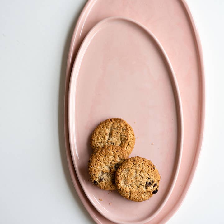 Creating Comfort Lab - Wholesale Platter - Handmade Oval Porcelain Serving Platter. Powder Pink2