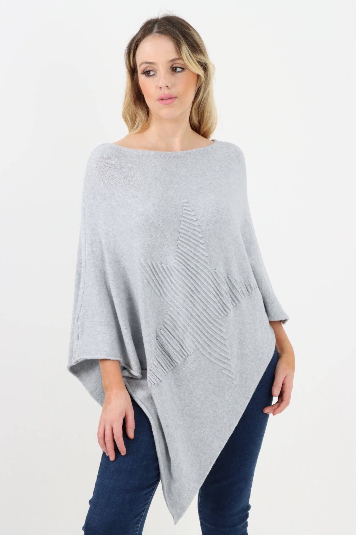 Miss Bold – wholesale Poncho – Women's – Italian Knitted Lagenlook Star Poncho9