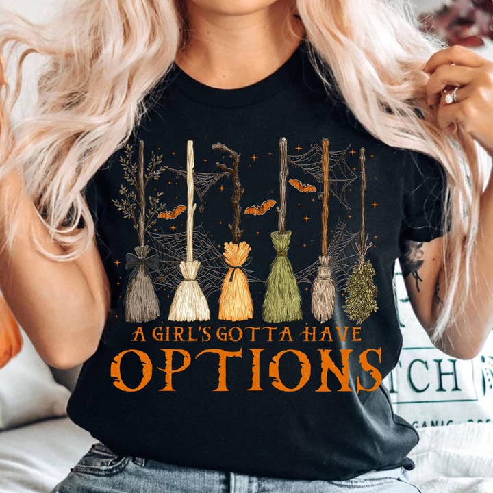 CVH DREAMY LTD – wholesale T-shirt (graphic) – women's – A Girl’s Gotta Have Options Shirt, Halloween Witches Sweater