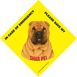 SJT Enterprises, Inc. - Wholesale Sign - In Case of Emergency Please Save my Shar Pei / Save My Pet signs with suction cup
