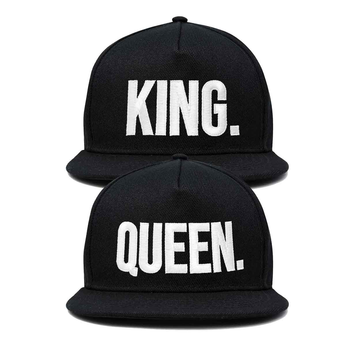 Dalix - Vente Casquette à visière plate – unisexe - Dalix King Queen Chapeau pour homme et femme0