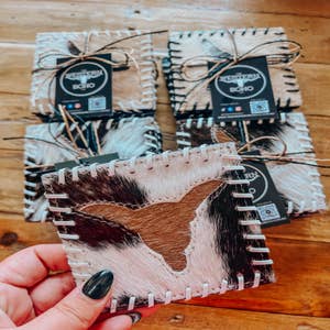 Cowhide Coasters (set of 4) – Broken Barrier Leather