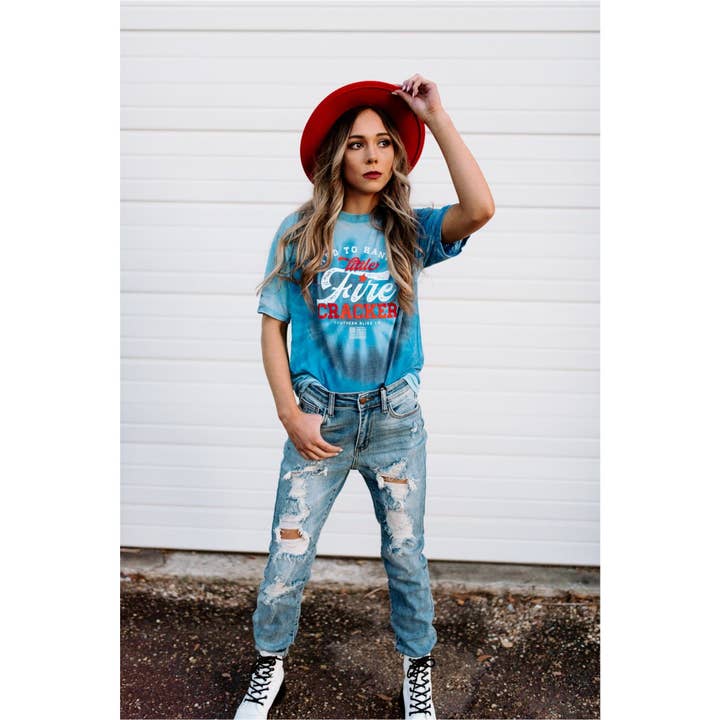 Southern Bliss Co. - Vente T-shirt sérigraphié – femme - Burnout en spirale pétard1