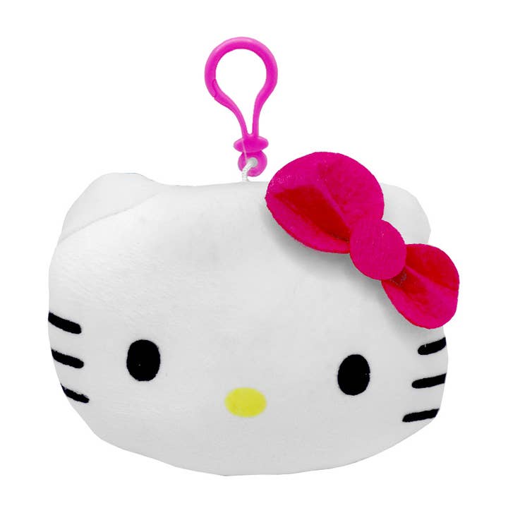 PINEAPPLE Beauty - Wholesale Coin Purse - Women's - UPD C6LF22AG Hello Kitty Plush Head Bag w/ Hot Pink - 12 pc