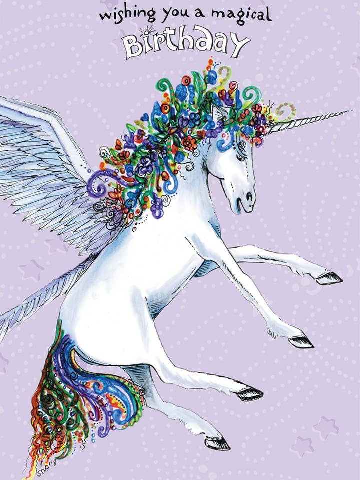 Tarjeta de cumpleaños unicornio para venta al por mayor de Give A Fig