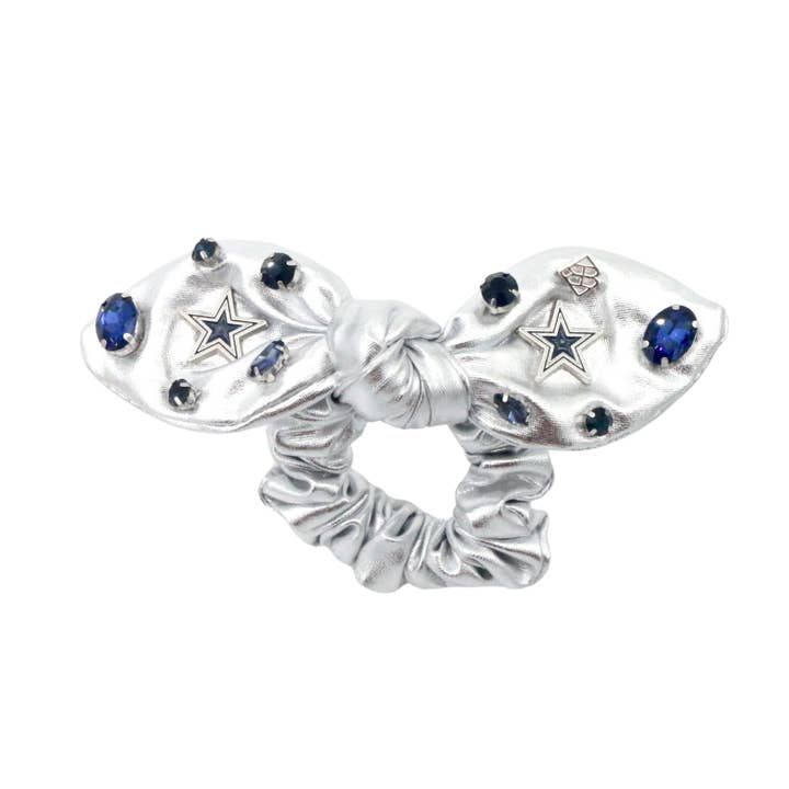 Dallas Cowboys Silver Logo Bow Scrunchie for wholesale by Brianna Cannon