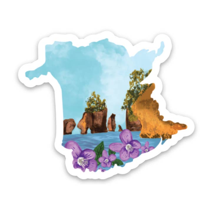 Autocollant vinyle mat Nouveau-Brunswick pour la vente par Jaybee Design