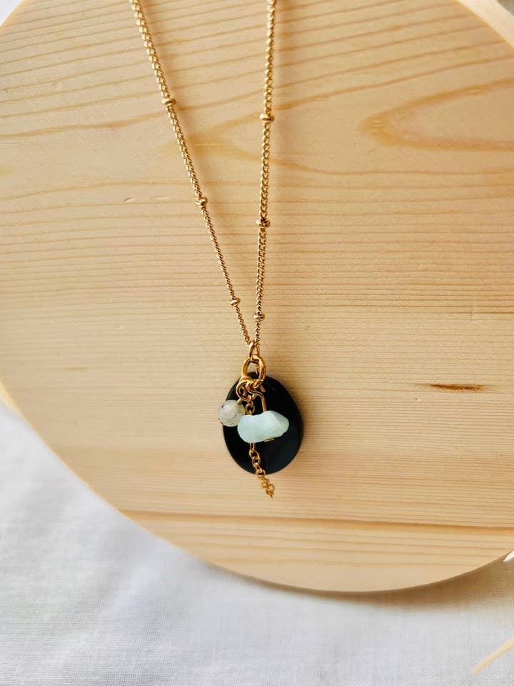 Ball Chain Necklace with Black for wholesale by Lavender Avenue
