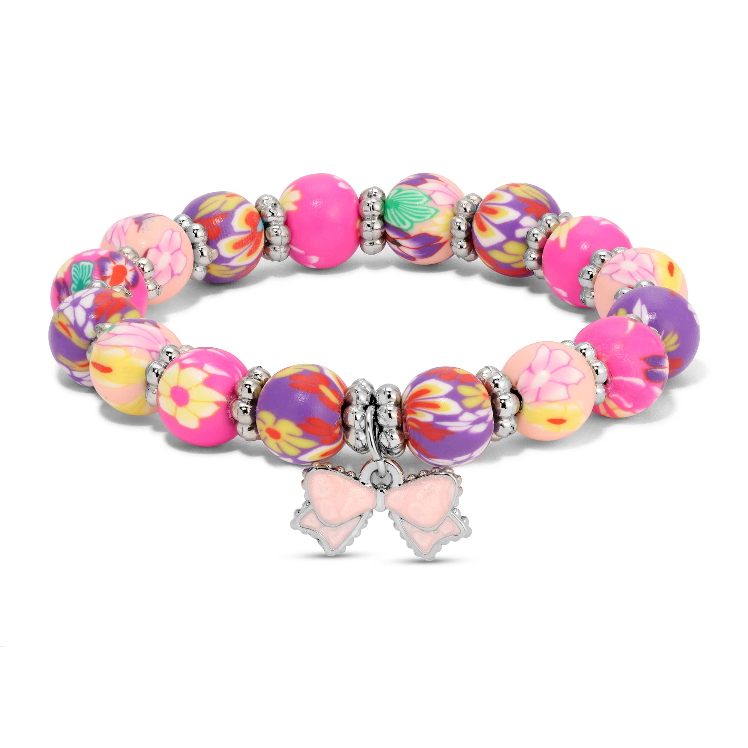 My Fun Colors - Wholesale Beaded Bracelet - Kids - Kids Clay Beaded Stretch Charm Bracelets  |  Fun Styles!3