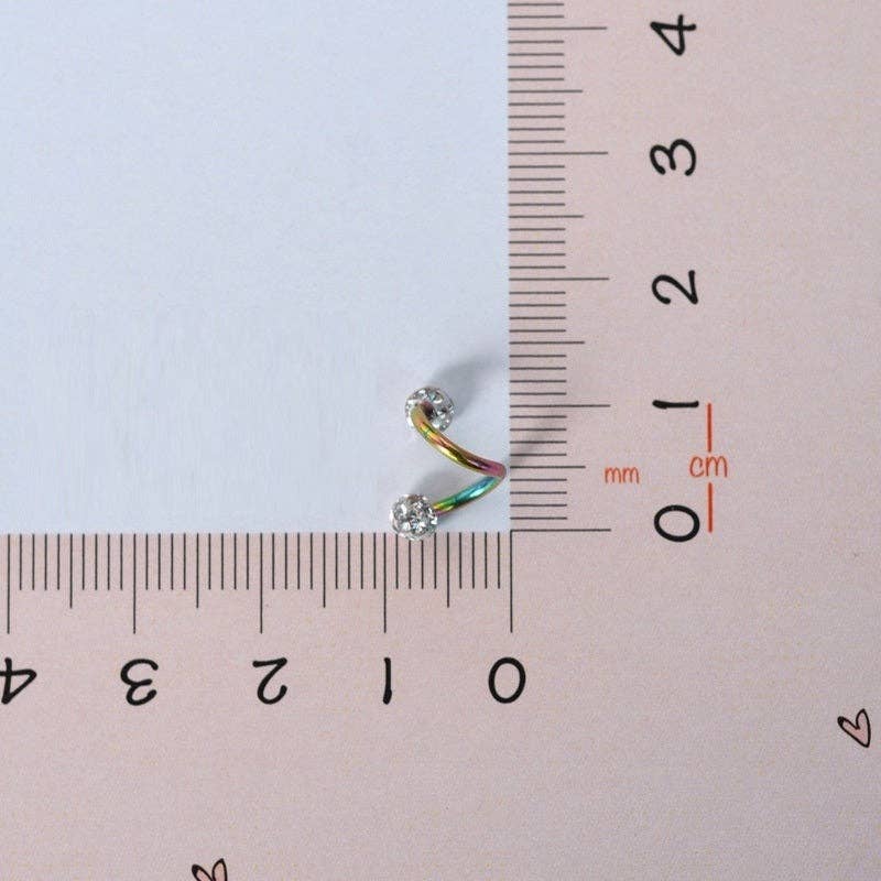 StockJWL - Vendita all'ingrosso Orecchini singoli - Piercing a Spirale Ritorto Piercing a Spirale Orecchini a Spirale in Acciaio Ondulato per Trago, Elica e Cartilagine Oro Argento Nero24