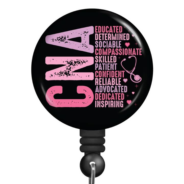Bella Badge Designs - Wholesale Badge Accessory - Unisex - CNA Badge Reel, Retractable ID Name tag Holder with clip