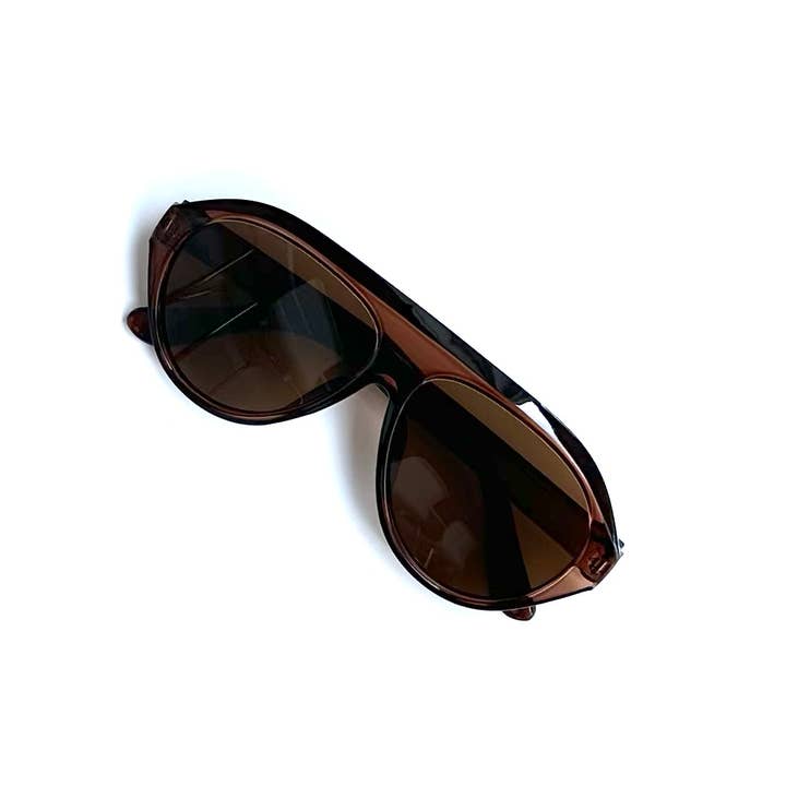 iconic mi - Wholesale Sunglasses - Women's - Bella XXL Oversized Aviator Sunglasses Brown 1
