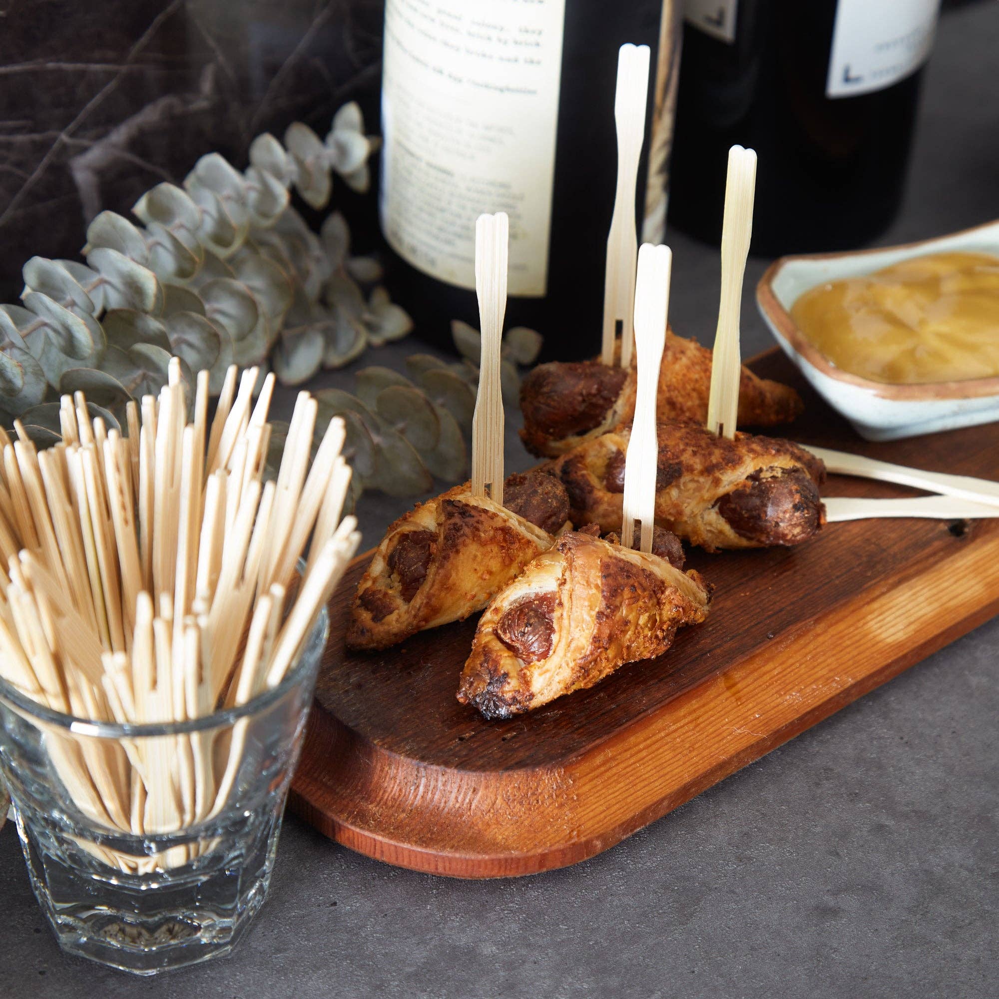 RSVP International - Vente Set de plats de service jetables - Fourchette de fête en bambou - 72Ct4