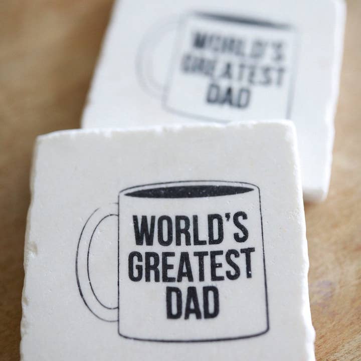 Lace, Grace & Peonies Marble Coasters – wholesale Coasters – World's Greatest Dad Marble Coaster