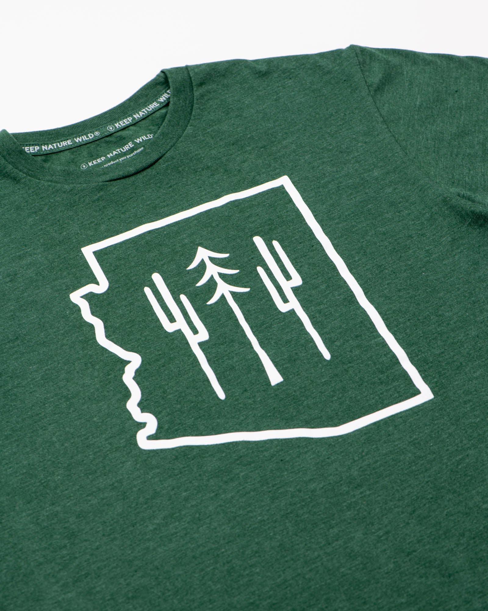 Keep Nature Wild - Wholesale Screen Printed T-Shirt - Unisex - Arizona Wilderness Unisex Tee | Heather Forest3